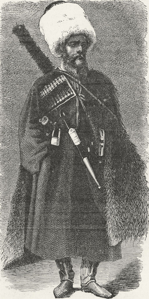 UKRAINE. Caucasus. Cossack 1880 old antique vintage print picture